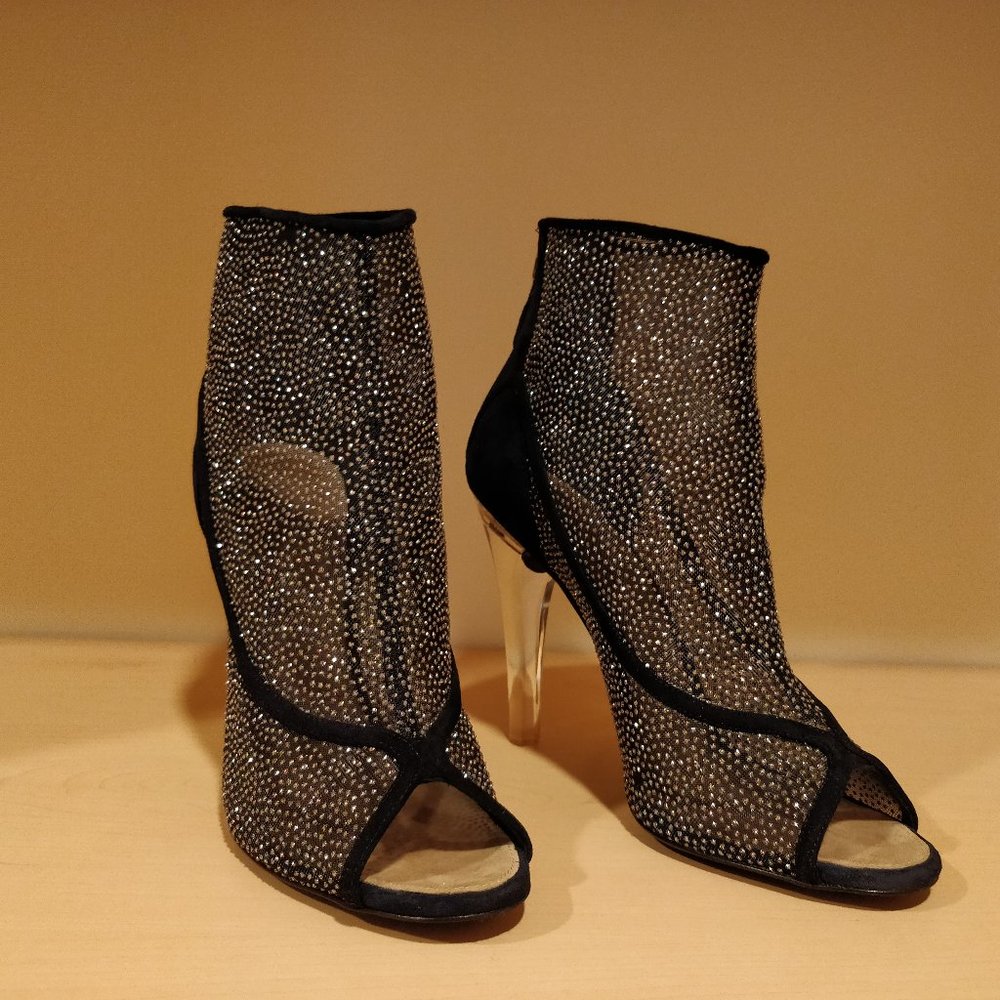 CHANEL Sparkly Ankle Booties